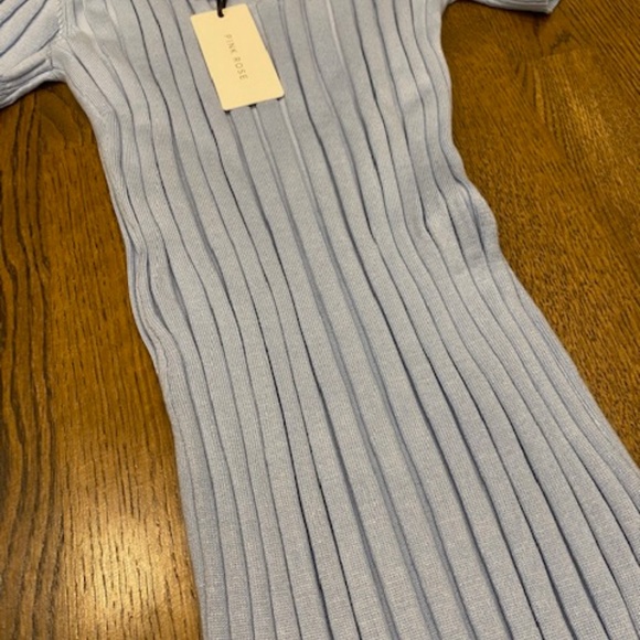 Pink Rose Ribbed Bodycon Dress - Picture 2 of 3